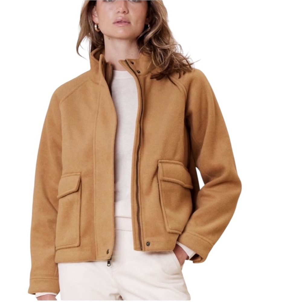 NWT Banana Republic Brushed Short Jacket in Camel Medium Petite